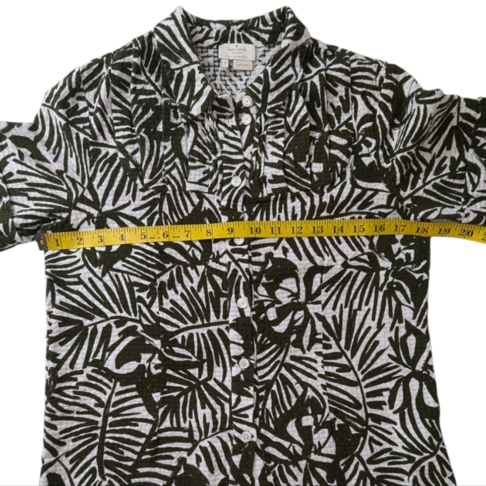 Kate Spade Tropical Button Down Shirt Size 6 - Picture 14 of 16